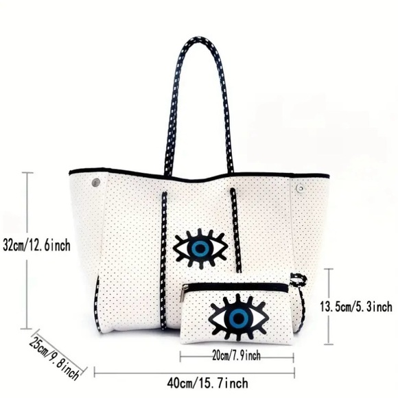 ⛔️ SOLD ⛔️ Neoprene Tote Bag w/Small Zipper Purse - Picture 2 of 13